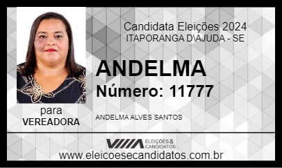 Candidato ANDELMA 2024 - ITAPORANGA D\AJUDA - Eleições