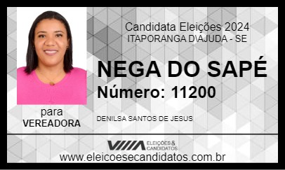 Candidato NEGA DO SAPÉ 2024 - ITAPORANGA D\AJUDA - Eleições