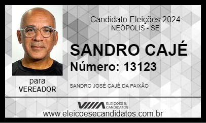 Candidato SANDRO CAJÉ 2024 - NEÓPOLIS - Eleições