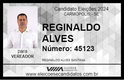 Candidato REGINALDO ALVES 2024 - CARMÓPOLIS - Eleições