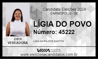 Candidato LÍGIA DO POVO 2024 - CARMÓPOLIS - Eleições