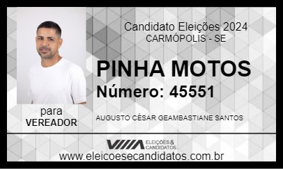 Candidato PINHA MOTOS 2024 - CARMÓPOLIS - Eleições