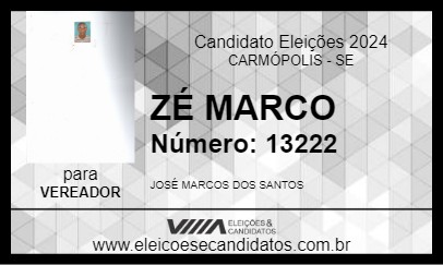 Candidato ZÉ MARCO 2024 - CARMÓPOLIS - Eleições