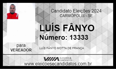 Candidato LUÍS FÂNYO 2024 - CARMÓPOLIS - Eleições