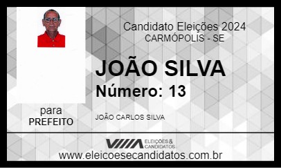 Candidato JOÃO SILVA 2024 - CARMÓPOLIS - Eleições