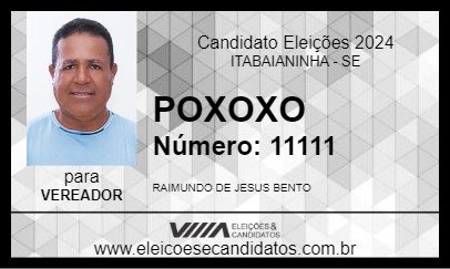 Candidato POXOXO 2024 - ITABAIANINHA - Eleições