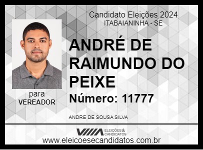 Candidato ANDRÉ DE RAIMUNDO DO PEIXE 2024 - ITABAIANINHA - Eleições