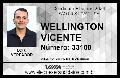 Candidato WELLINGTON VICENTE 2024 - SÃO CRISTÓVÃO - Eleições