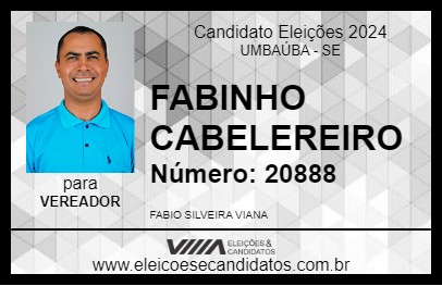 Candidato FABINHO CABELEIREIRO 2024 - UMBAÚBA - Eleições