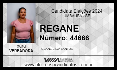 Candidato REGANE 2024 - UMBAÚBA - Eleições