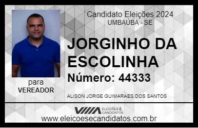 Candidato JORGINHO DA ESCOLINHA 2024 - UMBAÚBA - Eleições