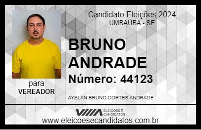 Candidato BRUNO ANDRADE 2024 - UMBAÚBA - Eleições