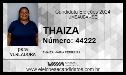 Candidato THAIZA 2024 - UMBAÚBA - Eleições