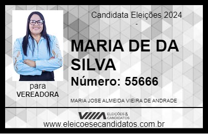 Candidato MARIA DE DA SILVA 2024 - NOSSA SENHORA DAS DORES - Eleições