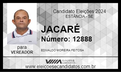 Candidato JACARÉ 2024 - ESTÂNCIA - Eleições