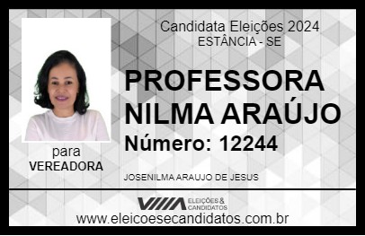 Candidato PROFESSORA NILMA ARAÚJO 2024 - ESTÂNCIA - Eleições