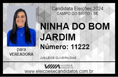 Candidato NINHA DO BOM JARDIM 2024 - CAMPO DO BRITO - Eleições