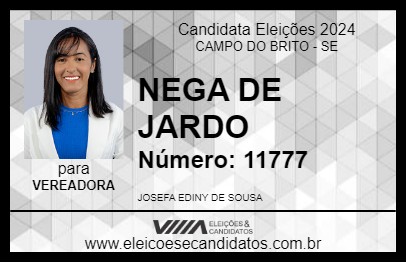 Candidato NEGA DE JARDO 2024 - CAMPO DO BRITO - Eleições