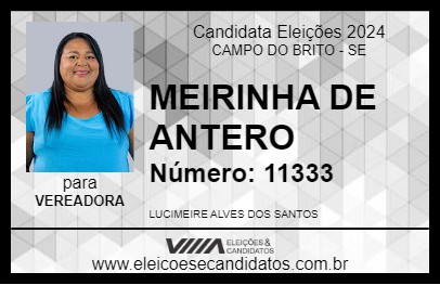 Candidato MEIRINHA DE ANTERO 2024 - CAMPO DO BRITO - Eleições