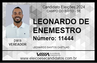 Candidato LEONARDO DE ENEMESTRO 2024 - CAMPO DO BRITO - Eleições