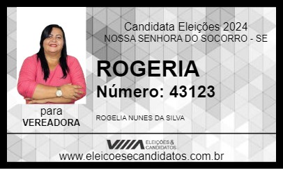 Candidato ROGERIA 2024 - NOSSA SENHORA DO SOCORRO - Eleições