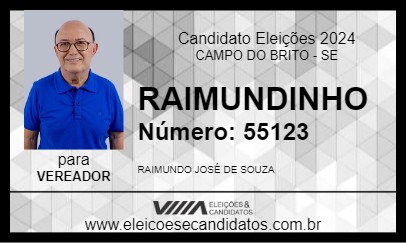 Candidato RAIMUNDINHO 2024 - CAMPO DO BRITO - Eleições