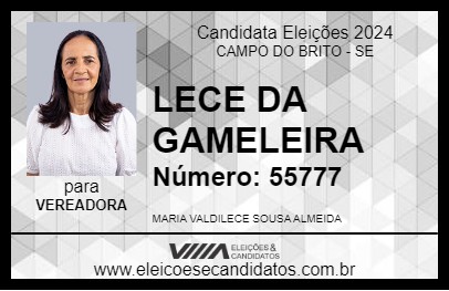 Candidato LECE DA GAMELEIRA 2024 - CAMPO DO BRITO - Eleições