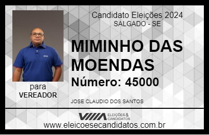 Candidato MIMINHO DAS MOENDAS 2024 - SALGADO - Eleições