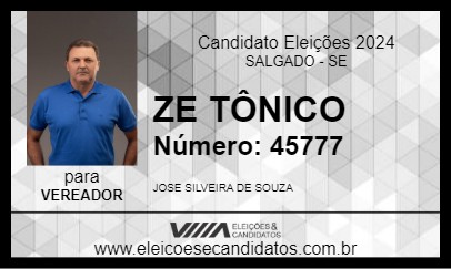 Candidato ZE TÔNICO 2024 - SALGADO - Eleições