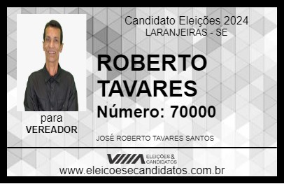 Candidato ROBERTO TAVARES 2024 - LARANJEIRAS - Eleições