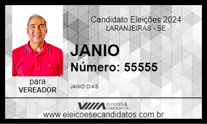 Candidato JANIO 2024 - LARANJEIRAS - Eleições