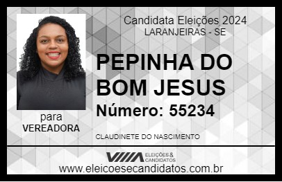 Candidato PEPINHA DO BOM JESUS 2024 - LARANJEIRAS - Eleições