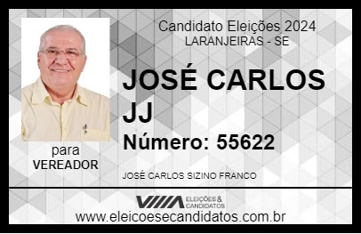 Candidato JOSÉ CARLOS JJ 2024 - LARANJEIRAS - Eleições