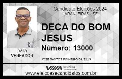 Candidato DECA DO BOM JESUS 2024 - LARANJEIRAS - Eleições