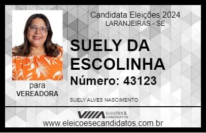 Candidato SUELY DA ESCOLINHA 2024 - LARANJEIRAS - Eleições