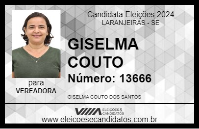 Candidato GISELMA COUTO 2024 - LARANJEIRAS - Eleições