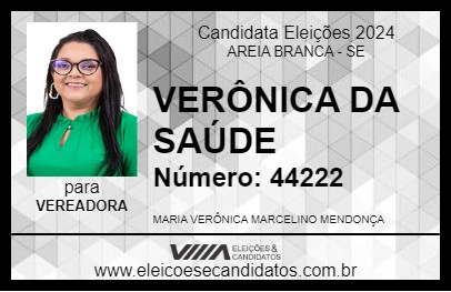 Candidato VERÔNICA DA SAÚDE 2024 - AREIA BRANCA - Eleições