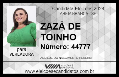 Candidato ZAZÁ DE TOINHO 2024 - AREIA BRANCA - Eleições