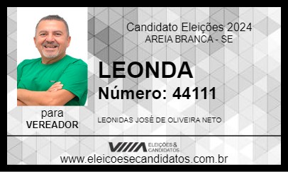 Candidato LEONDA 2024 - AREIA BRANCA - Eleições