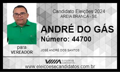 Candidato ANDRÉ DO GÁS 2024 - AREIA BRANCA - Eleições