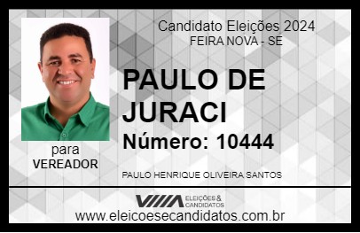 Candidato PAULO DE JURACI 2024 - FEIRA NOVA - Eleições