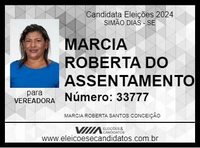 Candidato MARCIA ROBERTA DO ASSENTAMENTO 2024 - SIMÃO DIAS - Eleições