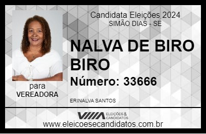 Candidato NALVA DE BIRO BIRO 2024 - SIMÃO DIAS - Eleições