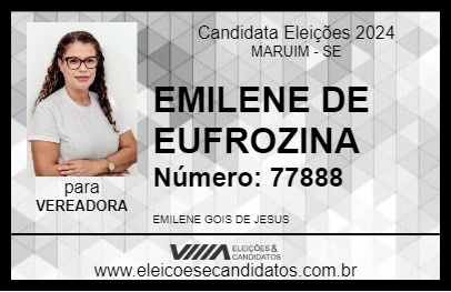 Candidato EMILENE DE EUFROSINA 2024 - MARUIM - Eleições