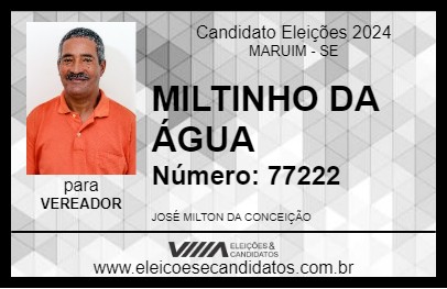 Candidato MILTINHO DA ÁGUA 2024 - MARUIM - Eleições