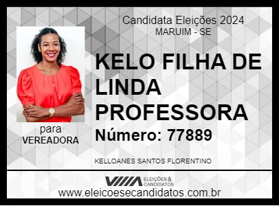 Candidato KELO FILHA DE LINDA PROFESSORA 2024 - MARUIM - Eleições