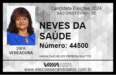 Candidato NEVES DA SAÚDE 2024 - SÃO CRISTÓVÃO - Eleições