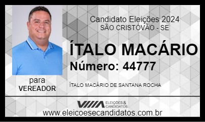 Candidato ÍTALO MACÁRIO 2024 - SÃO CRISTÓVÃO - Eleições