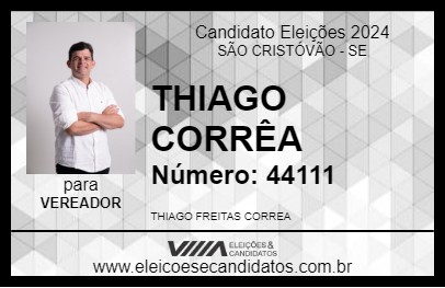 Candidato THIAGO CORRÊA 2024 - SÃO CRISTÓVÃO - Eleições