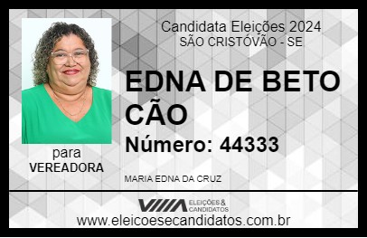 Candidato EDNA DE BETO CÃO 2024 - SÃO CRISTÓVÃO - Eleições